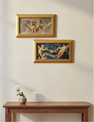 Coppia Quadri Angeli Dorati