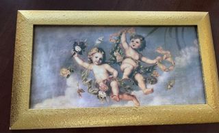 Coppia Quadri Angeli Dorati