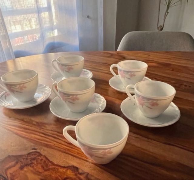 Juego de 6 tazas y platos Sulya Opal