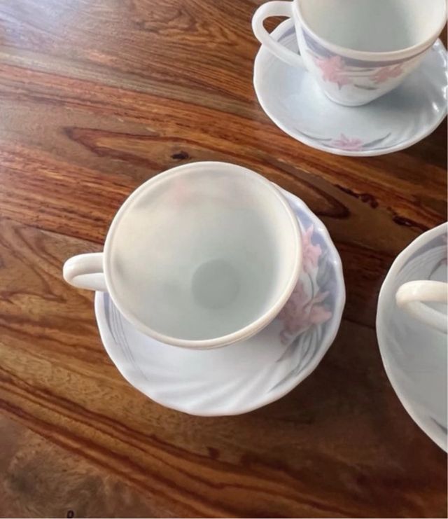 Juego de 6 tazas y platos Sulya Opal