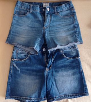 Pack 3 Pantalones cortos vaqueros T.10 y 11-12
