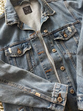 Cazadora Denim Oversize Bershka Talla S
