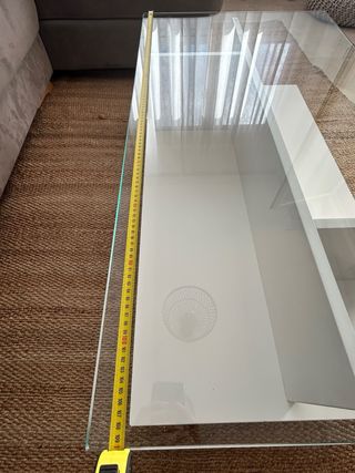 Mesa de centro cristal y madera