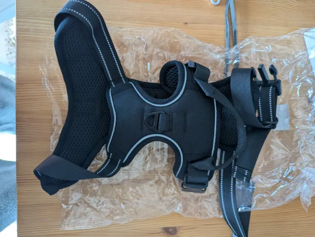 Pettorina per cani nera nuova di zecca taglia L