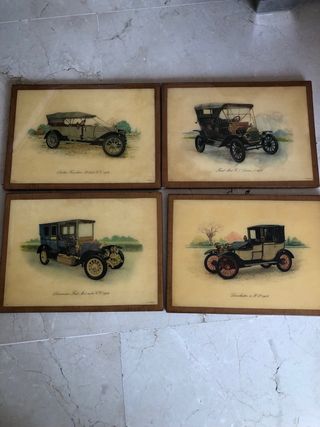 4 Cuadros Coches Antiguos
