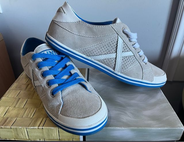 Zapatillas Munich Gris y Azul