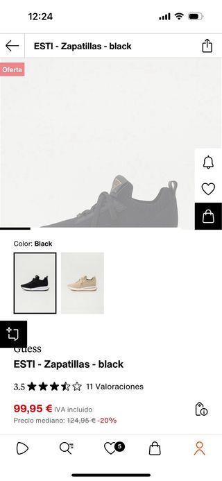 Zapatillas Guess Negras Doradas