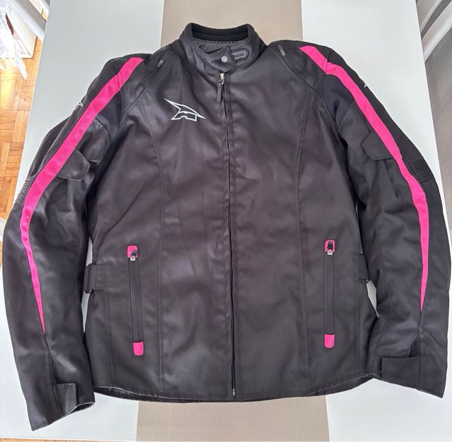 Chaqueta Moto Mujer Talla L Negra y Rosa