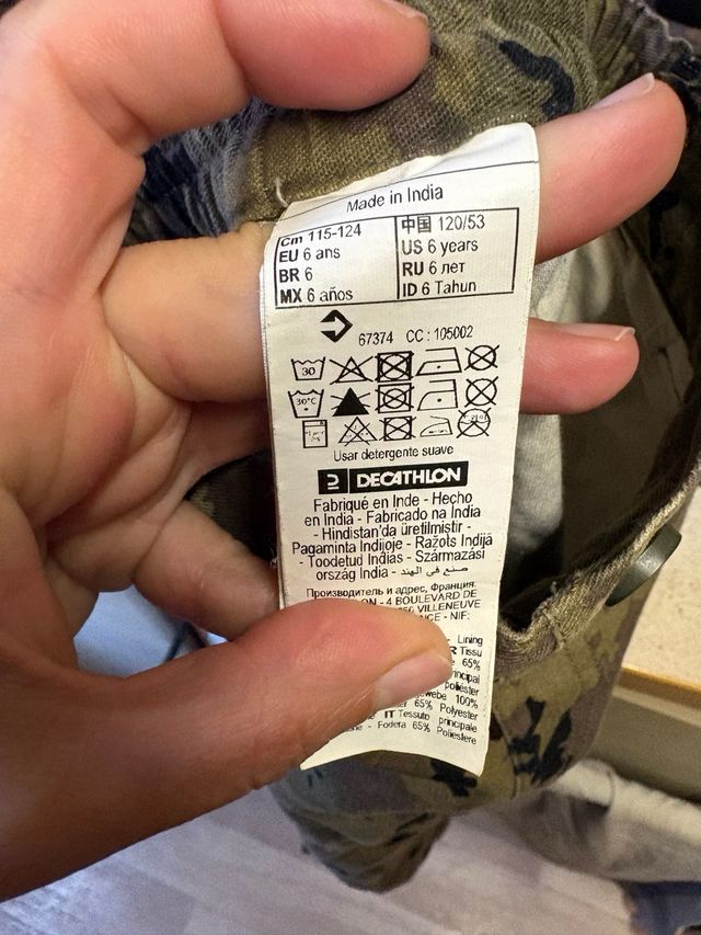 Pantalón trekking niño camuflaje