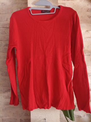 Jersey de punto rojo talla XL