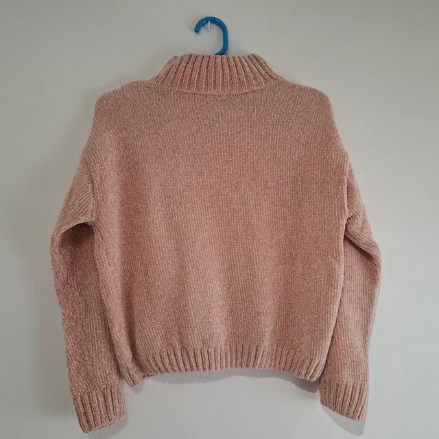 Jersey punto cuello alto rosa