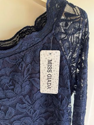 Miss Giada Vestito/Maglia Pizzo Blu