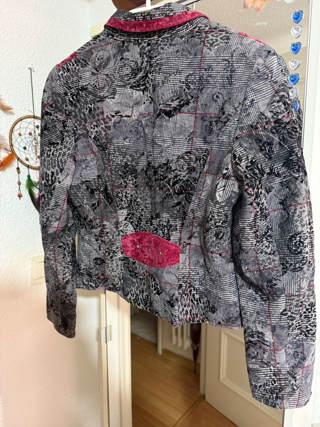 Blazer NOVA gris y rosa vintage retro