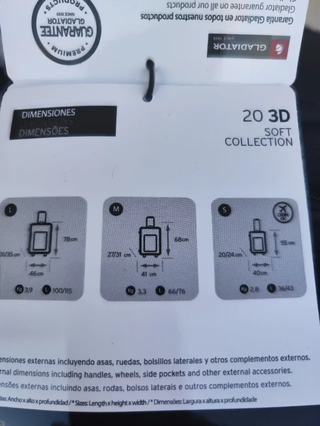 Maleta mediana Gladiator negra nueva con etiquetas