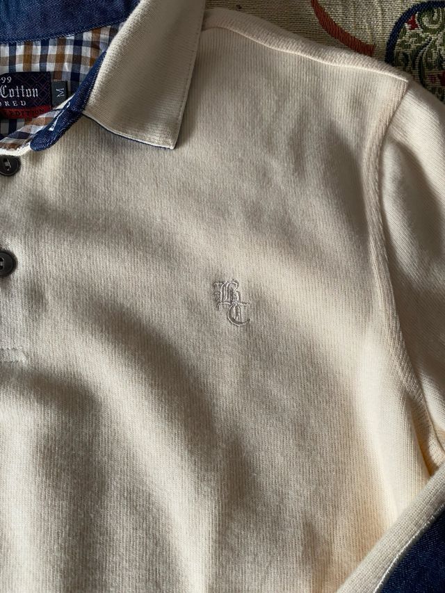 Polo de punto beige manga larga nuevo