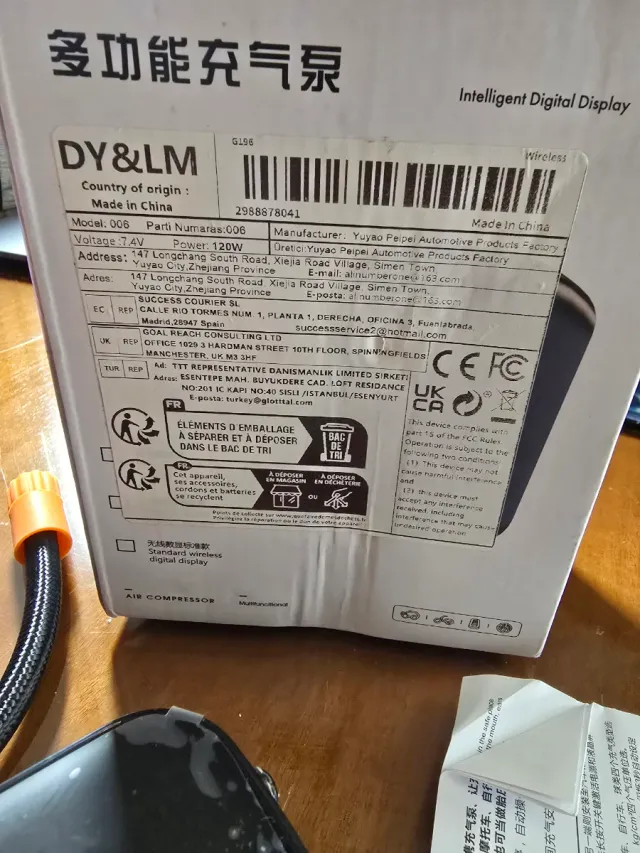 Inflador Digital Coche/Moto a bateria