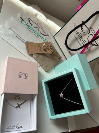 Conjunto Cielitolindo: Collar Estrella y Cruz Plat