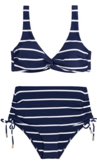 Bikini Oysho Rayas Marinero 3 piezas