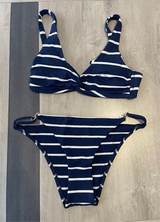 Bikini Oysho Rayas Marinero 3 piezas