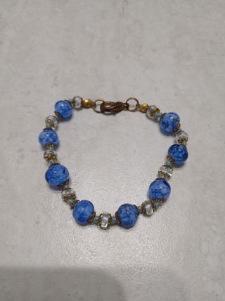 Parure collana e bracciale blu