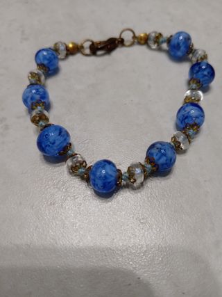 Parure collana e bracciale blu