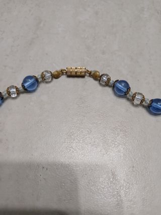 Parure collana e bracciale blu