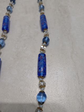 Parure collana e bracciale blu