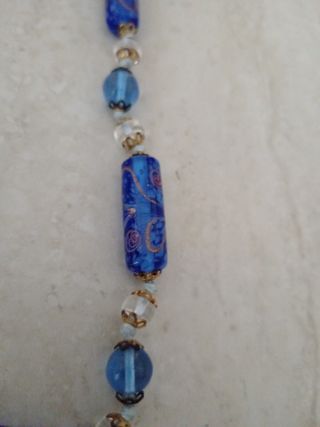 Parure collana e bracciale blu