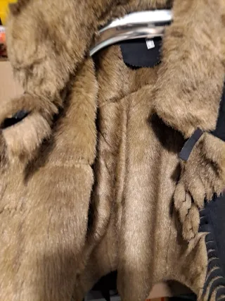 Chaquetón Piel Negro y Marrón Mujer