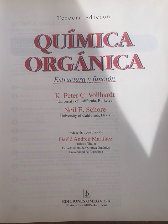 *QUIMICA ORGANICA, 3/ED.: ORGANIC CHEMISTRY 3/E...