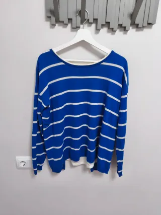 Jersey Yerse rayas azulón y blanco