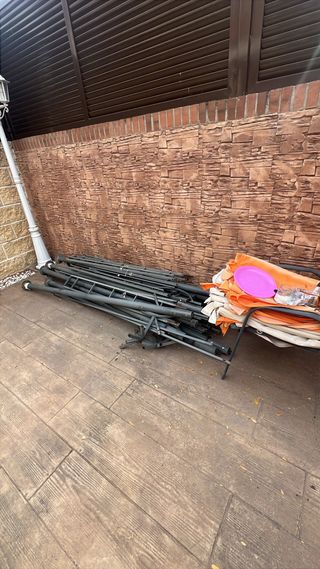 Pérgola de jardín metal y tela