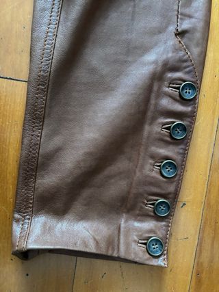 Pantalones Massimo Dutti Piel Marrón Talla 38