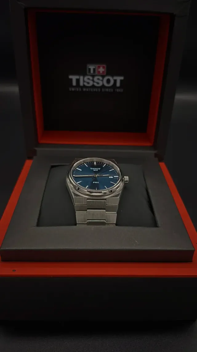 Reloj TISSOT PRX Plata y Azul oscuro,  nuevo