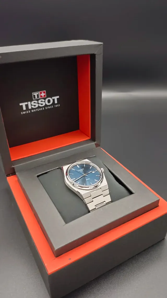 Reloj TISSOT PRX Plata y Azul oscuro,  nuevo