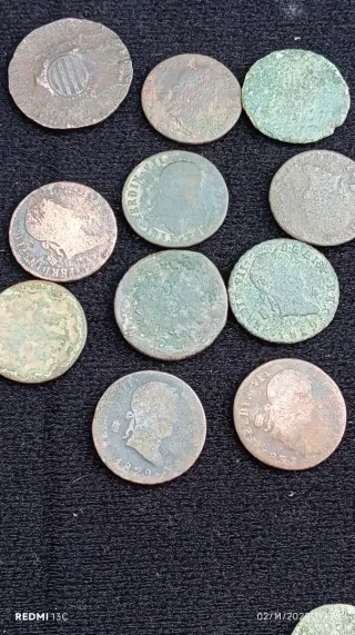 Lote de monedas antiguas de cobre