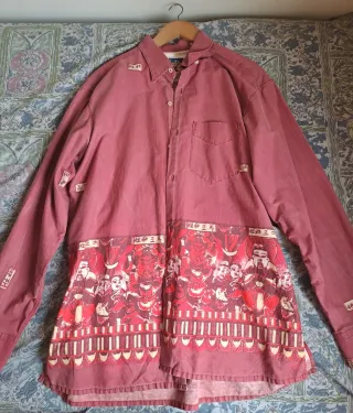 Camisa vintage roja oriental