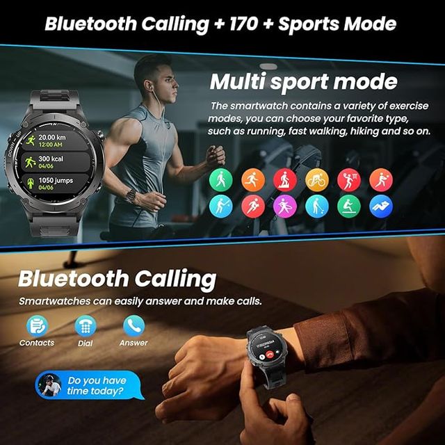 Smartwatch Reloj Inteligente Hombre con GPS