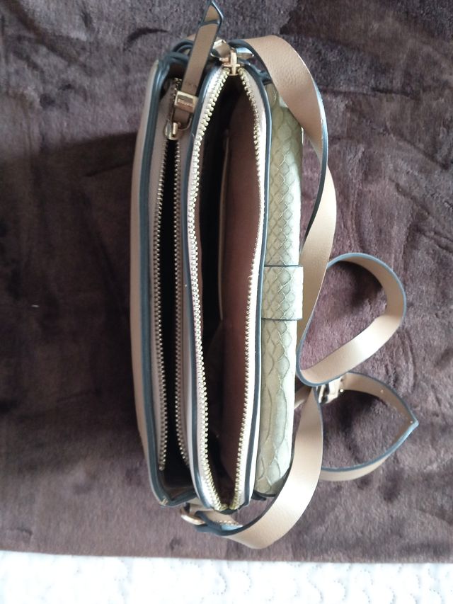 Bolso Parfois tricolor beige, verde y blanco