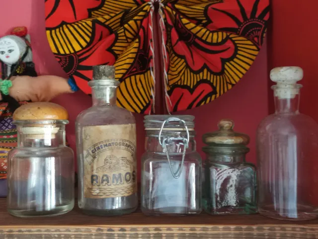 Lote 5 botellas cristal vintage