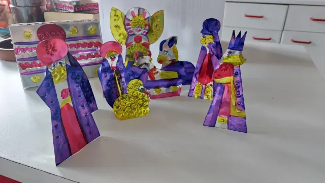 Belén de hojalata artesanal mexicano