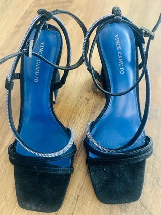 Sandalias Vince Camuto Negras con Brillantes