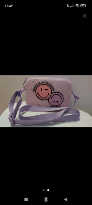 Mochila y cartera Mickey Mouse rosa. Bolso smiles