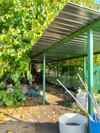 Porche hierro tejado chapa 10x2,5mm