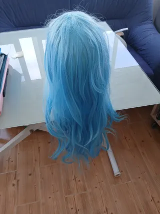 Peluca Cosplay Azul con ligeras ondas