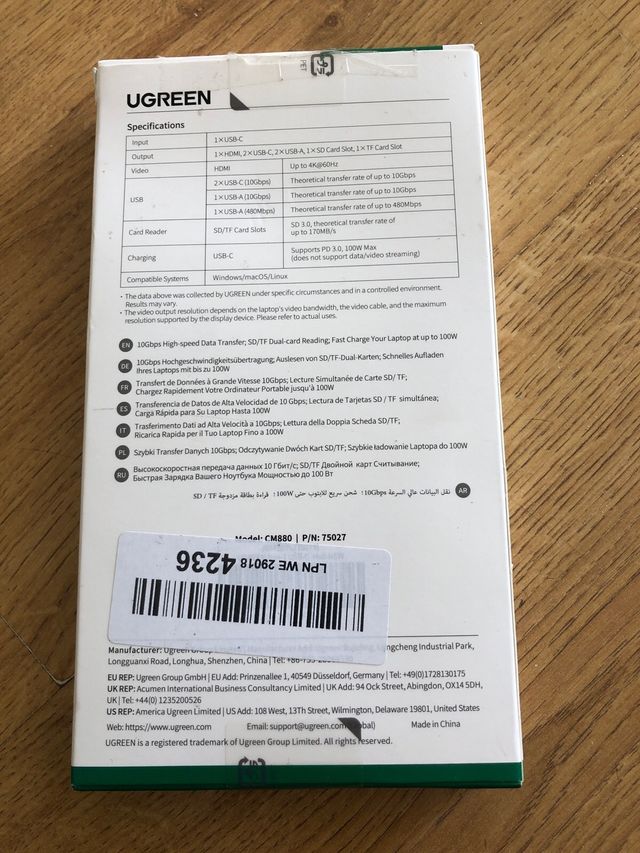 UGREEN Revodok Pro 1061 Hub USB C 10Gbps