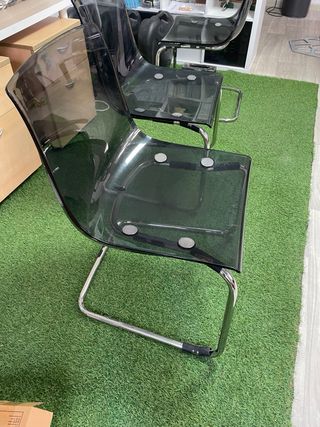 4 sedie TOBIAS grigie/cromate