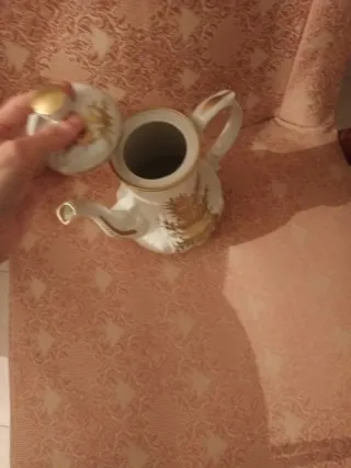 Teiera&piatto Mitterteich Bavaria dipinto a mano