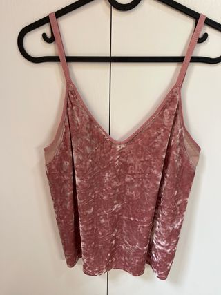 Top lencero rosa terciopelo