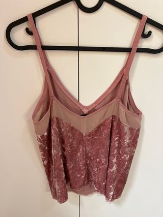 Top lencero rosa terciopelo